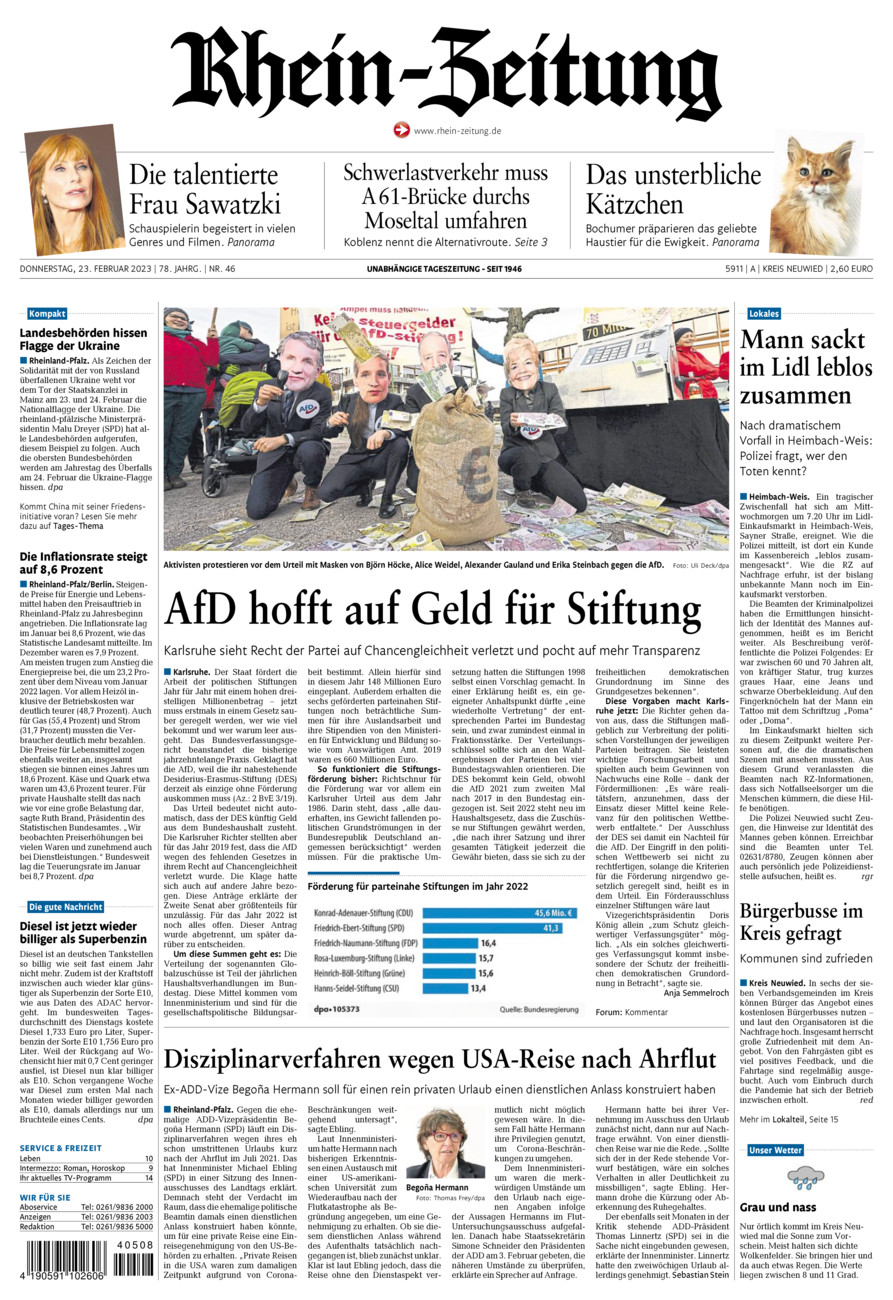 Rhein-Zeitung Kreis Neuwied vom Donnerstag, 23.02.2023