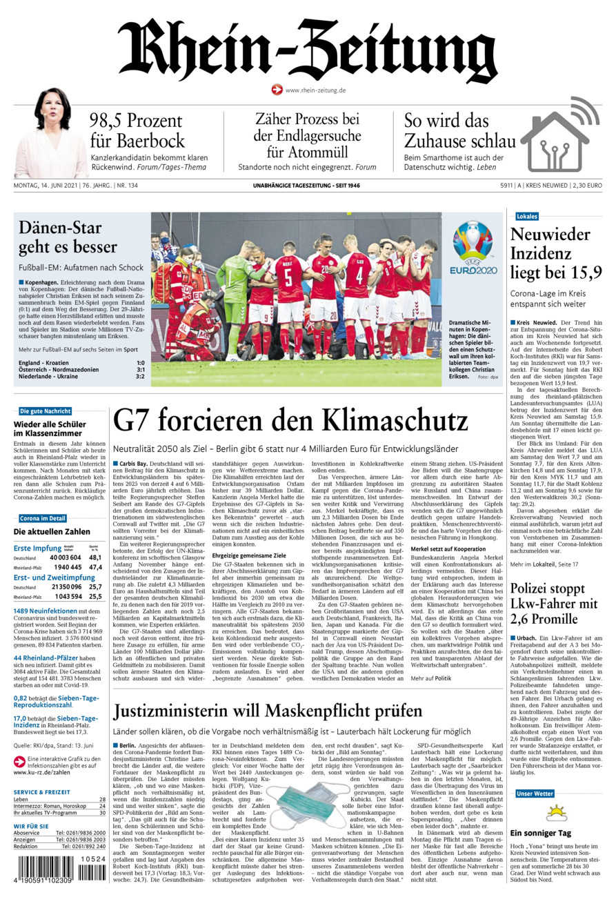Rhein-Zeitung Kreis Neuwied vom Montag, 14.06.2021