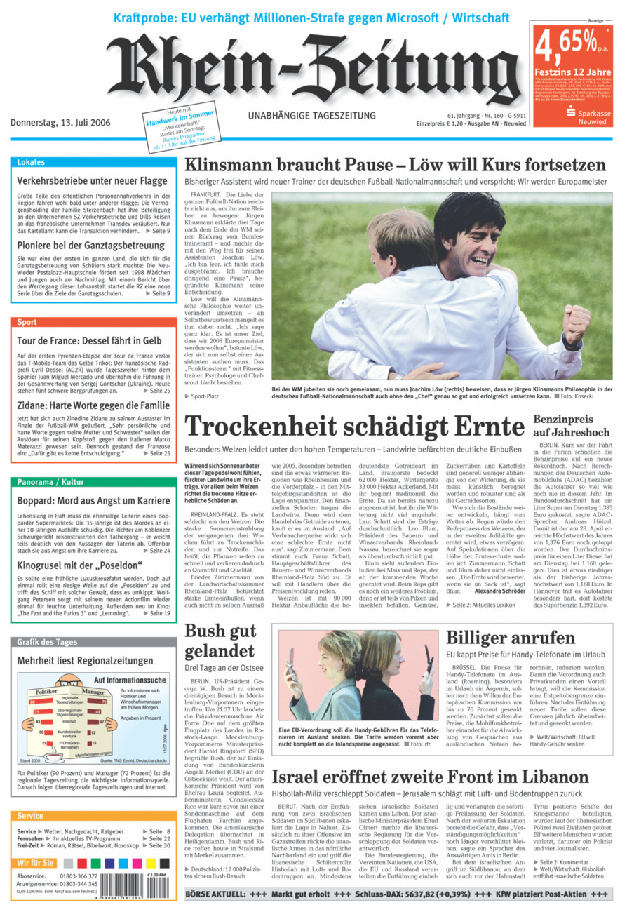 Rhein-Zeitung Kreis Neuwied vom Donnerstag, 13.07.2006
