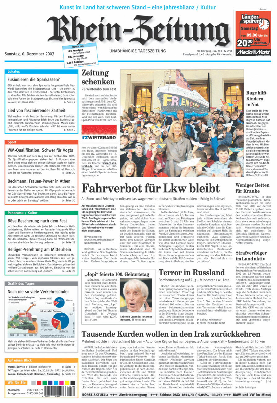 Rhein-Zeitung Kreis Neuwied vom Samstag, 06.12.2003