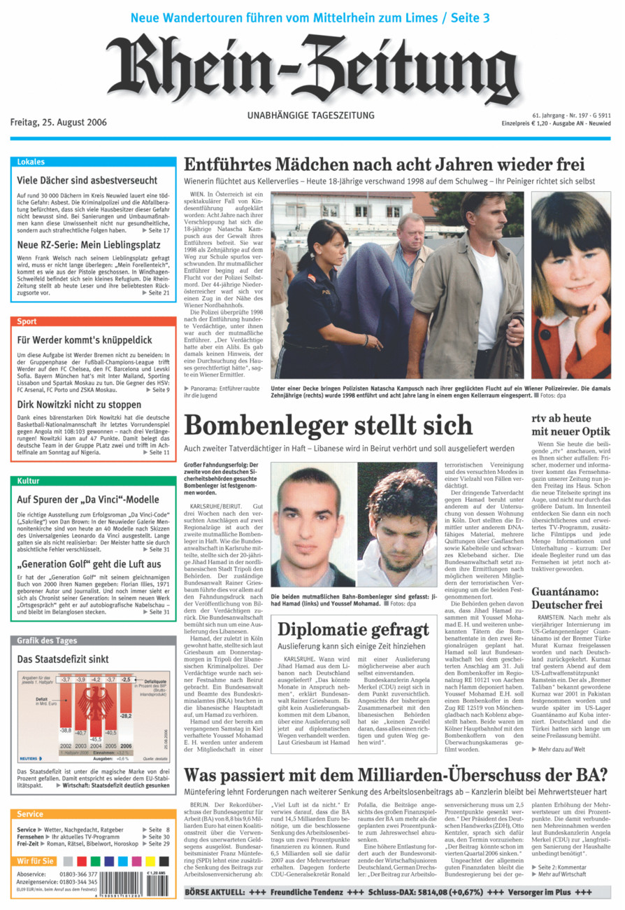 Rhein-Zeitung Kreis Neuwied vom Freitag, 25.08.2006