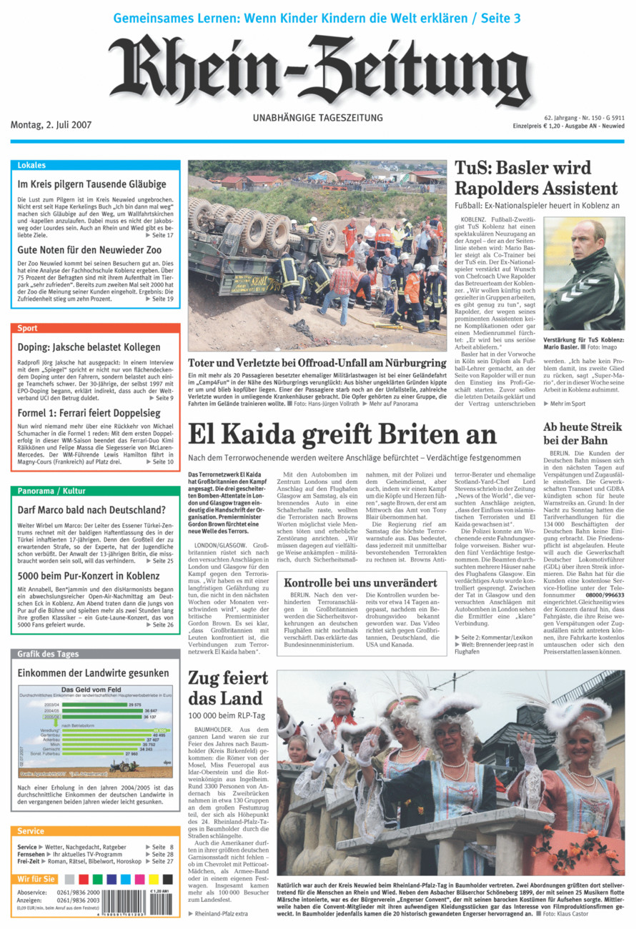 Rhein-Zeitung Kreis Neuwied vom Montag, 02.07.2007