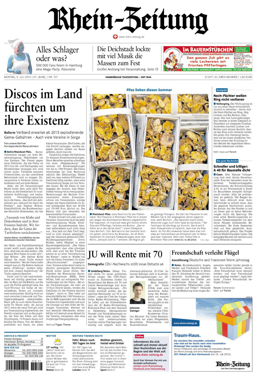 Rhein-Zeitung Kreis Neuwied vom Montag, 09.07.2012