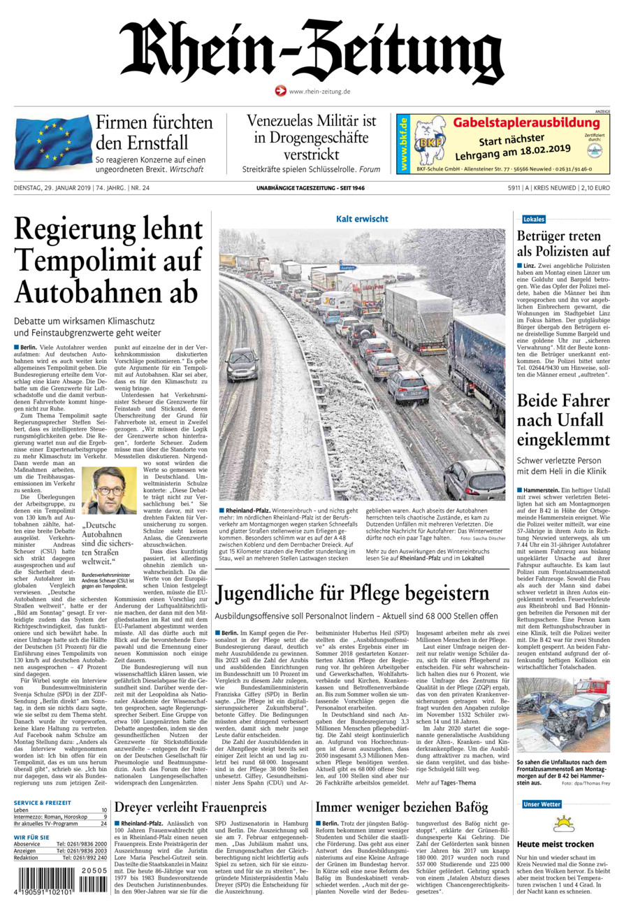 Rhein-Zeitung Kreis Neuwied vom Dienstag, 29.01.2019
