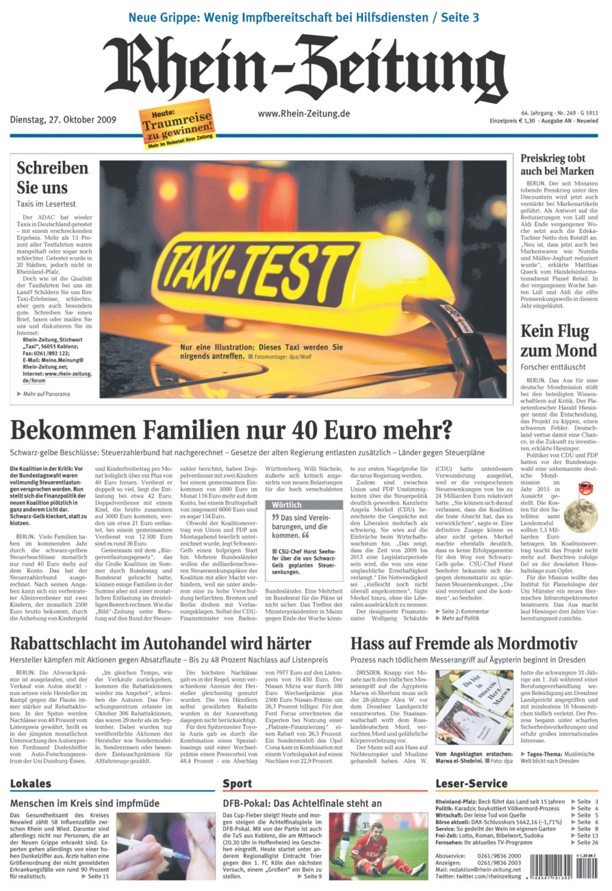 Rhein-Zeitung Kreis Neuwied vom Dienstag, 27.10.2009