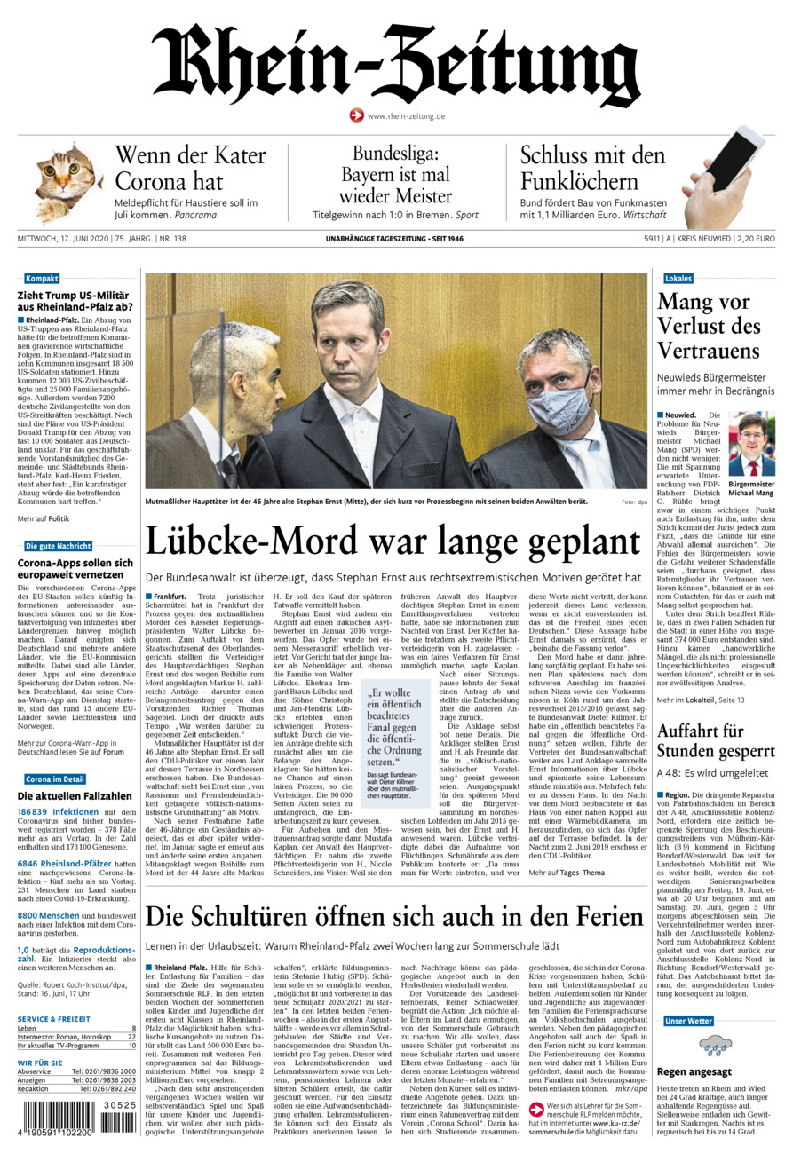 Rhein-Zeitung Kreis Neuwied vom Mittwoch, 17.06.2020