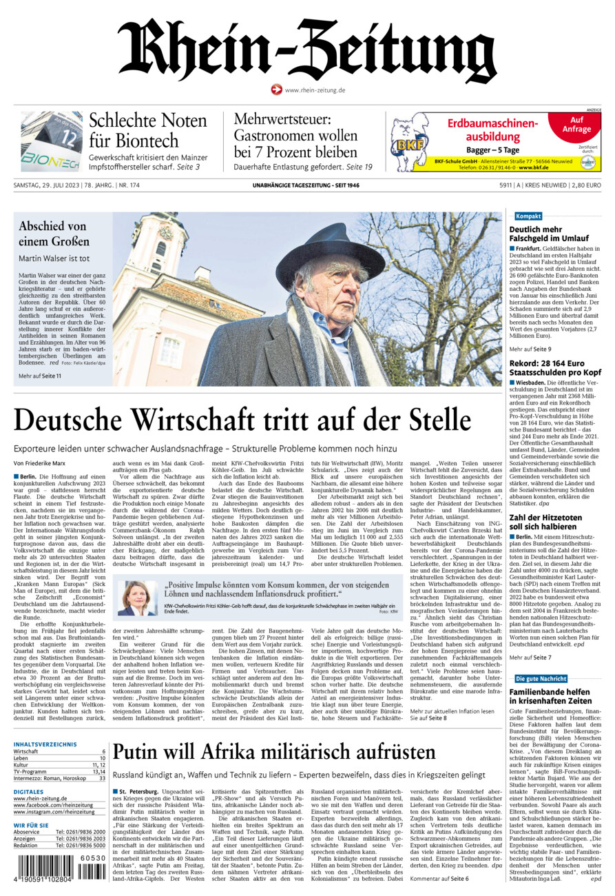 Rhein-Zeitung Kreis Neuwied vom Samstag, 29.07.2023