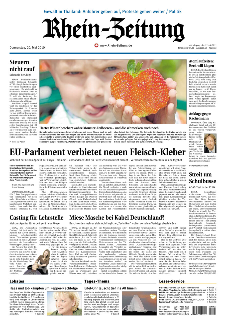 Rhein-Zeitung Kreis Neuwied vom Donnerstag, 20.05.2010