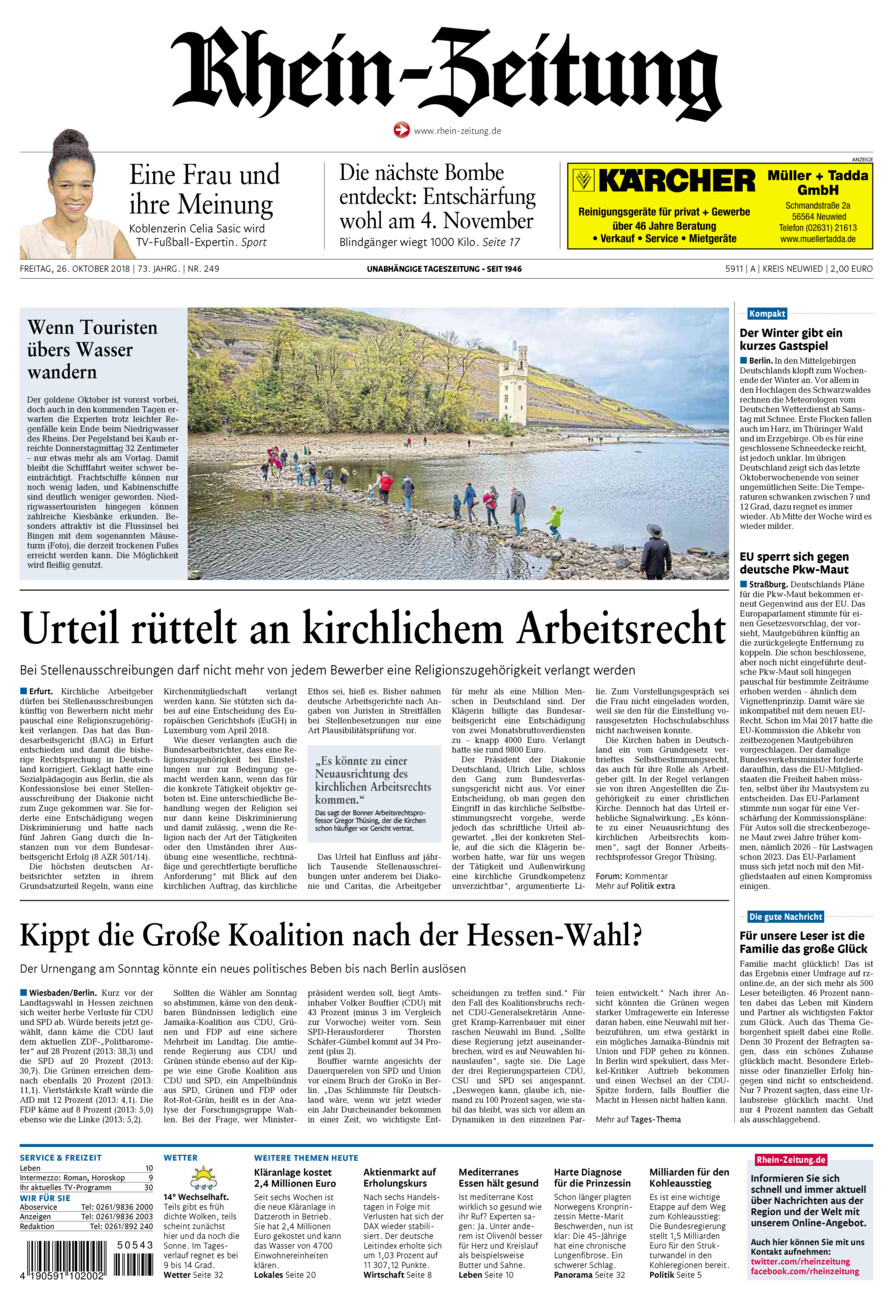 Rhein-Zeitung Kreis Neuwied vom Freitag, 26.10.2018