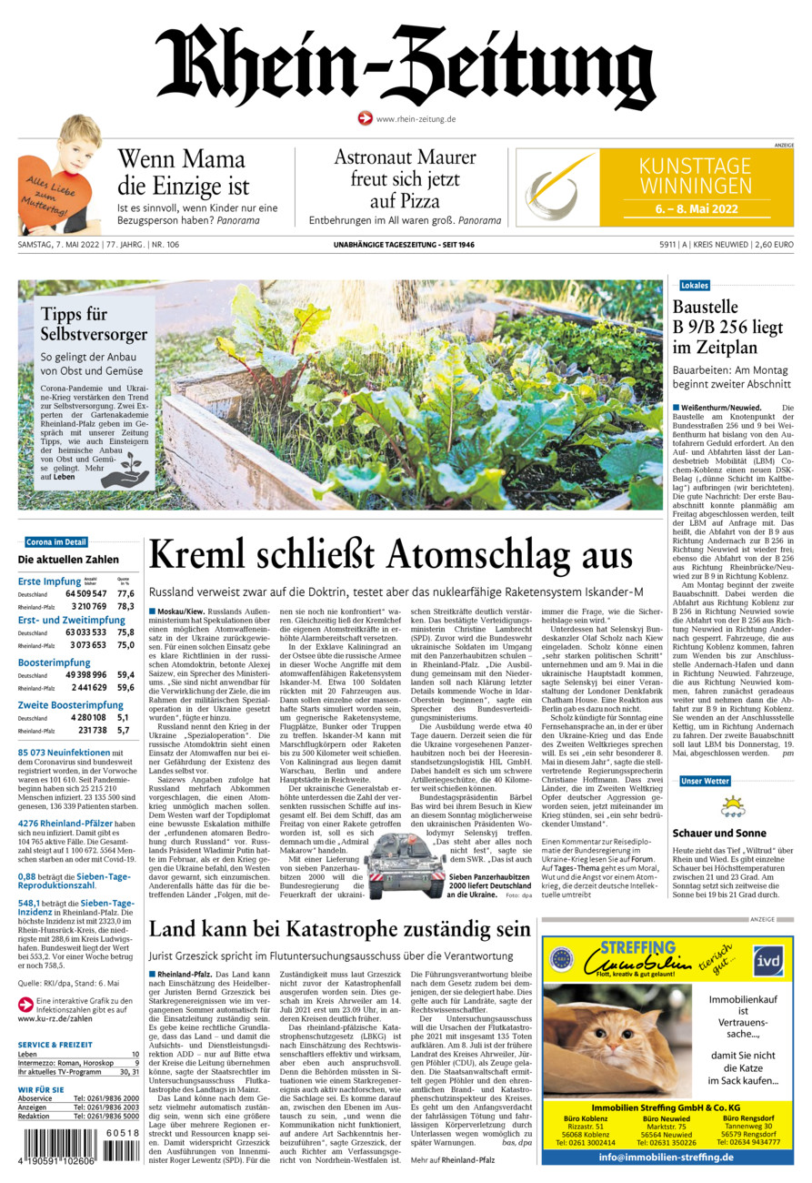 Rhein-Zeitung Kreis Neuwied vom Samstag, 07.05.2022