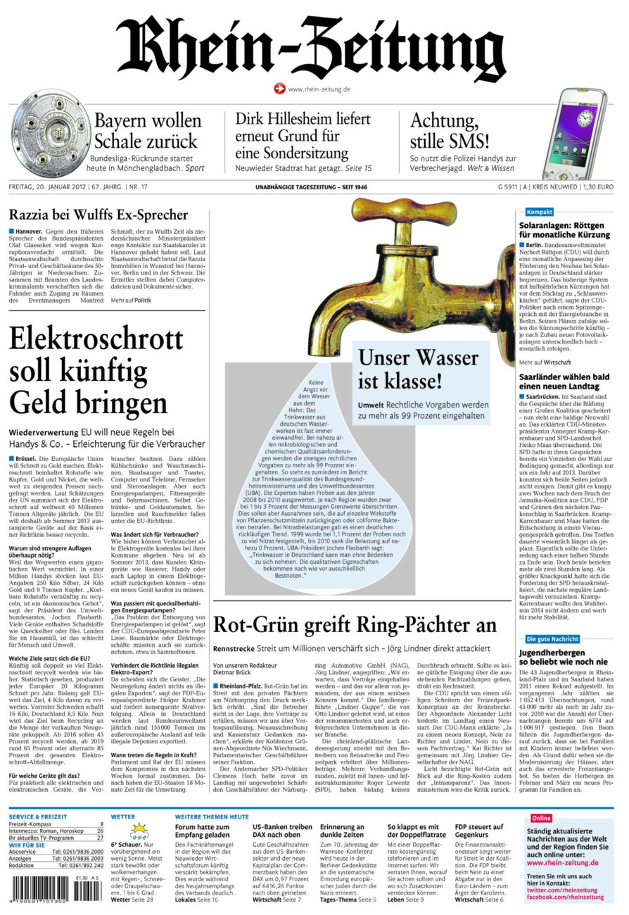 Rhein-Zeitung Kreis Neuwied vom Freitag, 20.01.2012