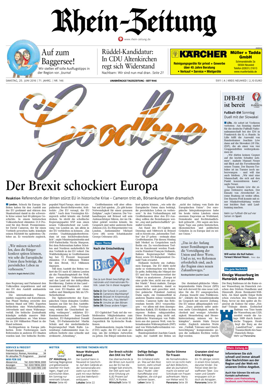 Rhein-Zeitung Kreis Neuwied vom Samstag, 25.06.2016