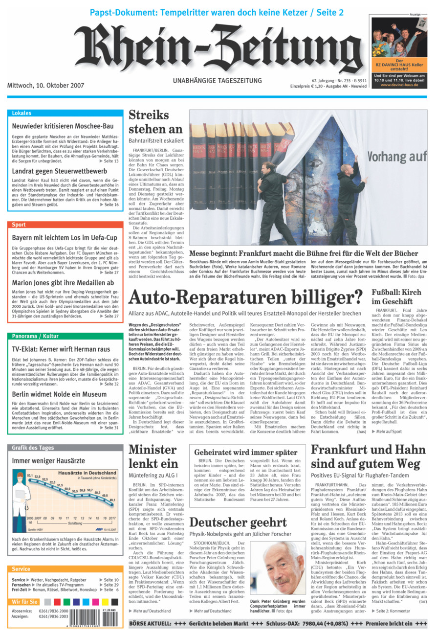 Rhein-Zeitung Kreis Neuwied vom Mittwoch, 10.10.2007