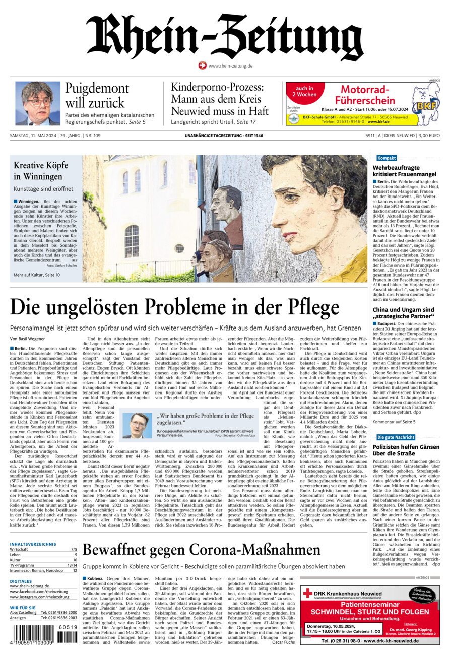 Rhein-Zeitung Kreis Neuwied vom Samstag, 11.05.2024