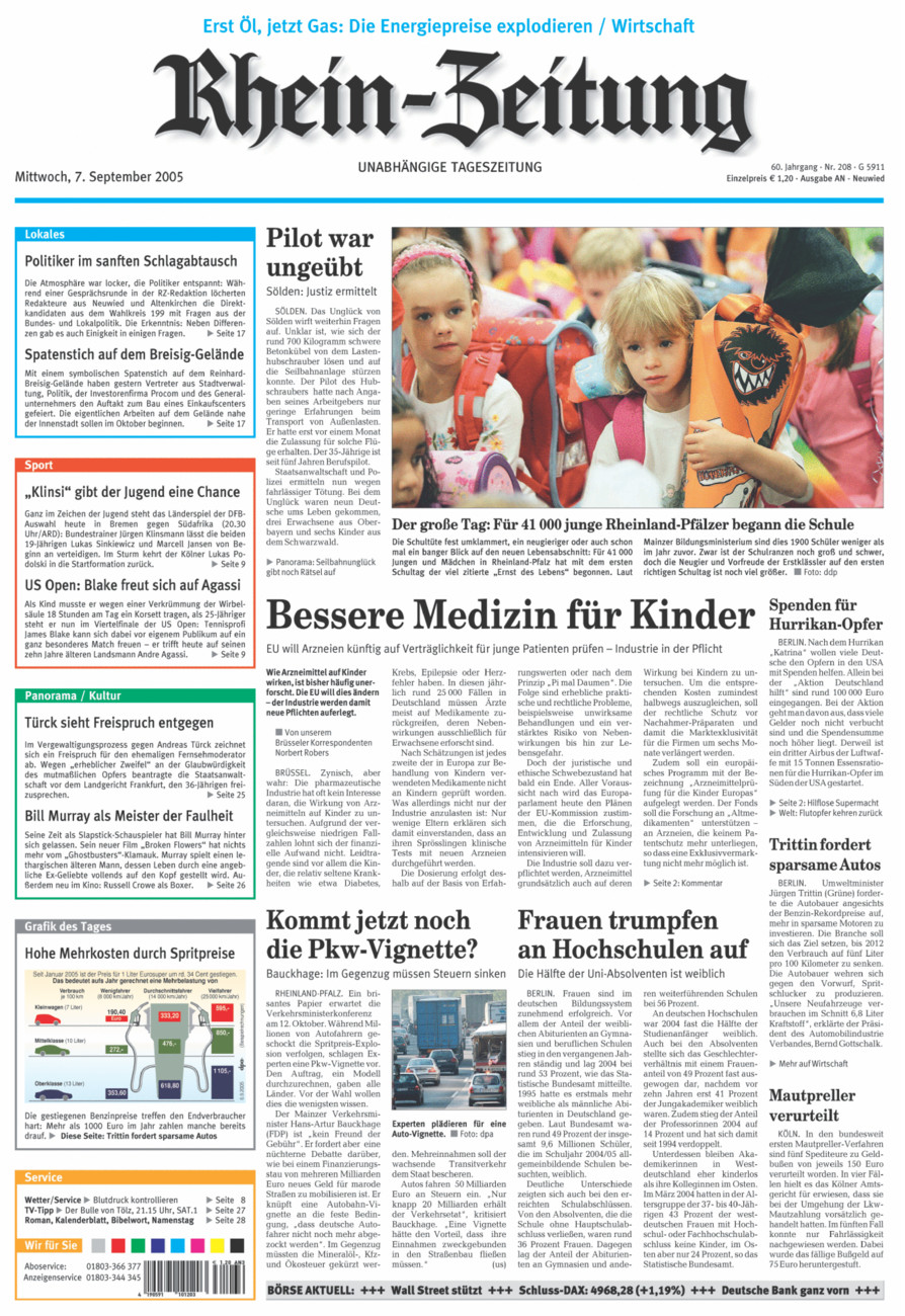 Rhein-Zeitung Kreis Neuwied vom Mittwoch, 07.09.2005