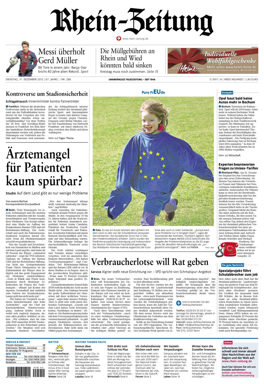 Rhein-Zeitung Kreis Neuwied vom Dienstag, 11.12.2012
