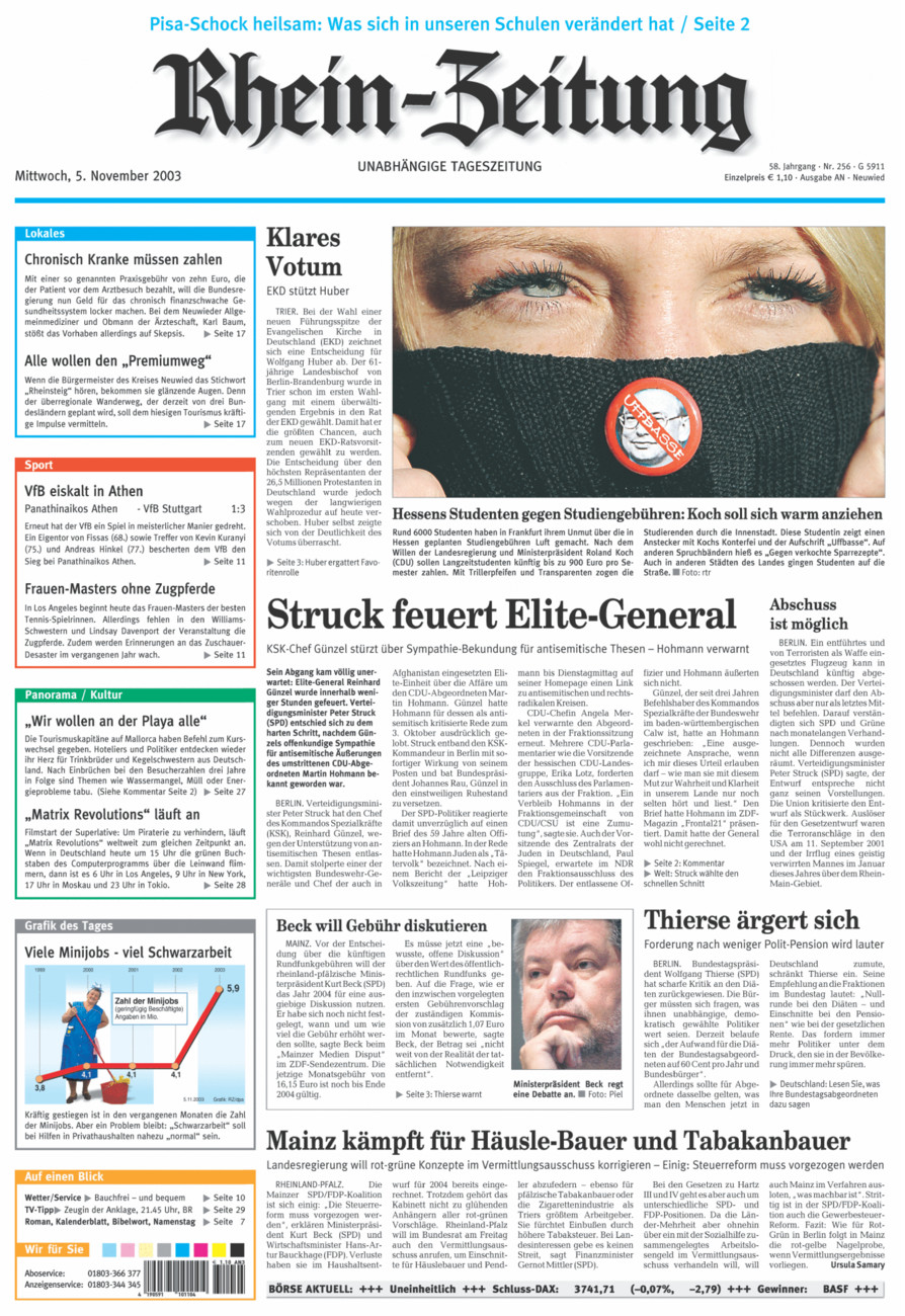Rhein-Zeitung Kreis Neuwied vom Mittwoch, 05.11.2003