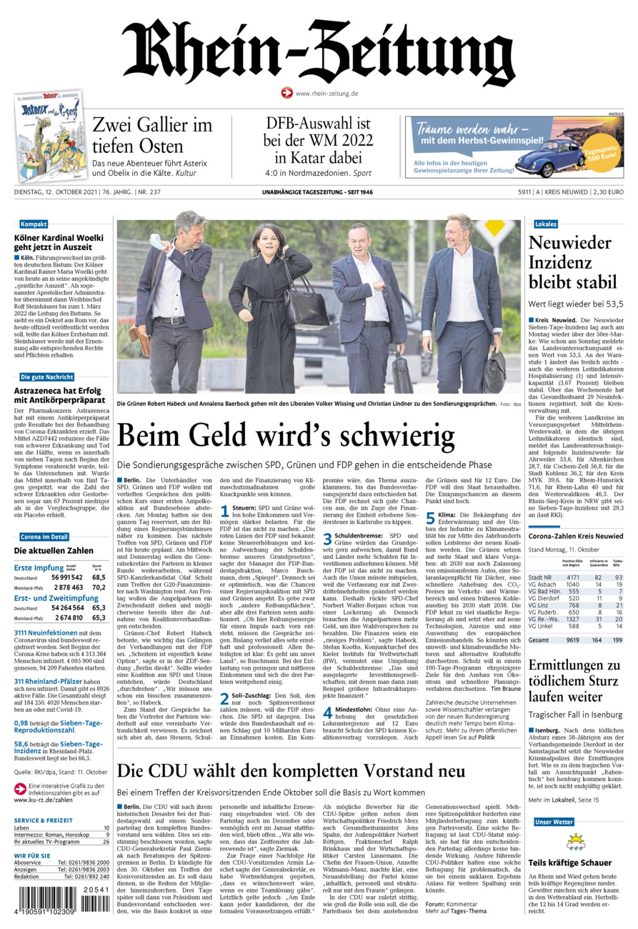 Rhein-Zeitung Kreis Neuwied vom Dienstag, 12.10.2021