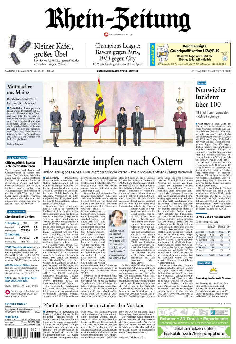 Rhein-Zeitung Kreis Neuwied vom Samstag, 20.03.2021