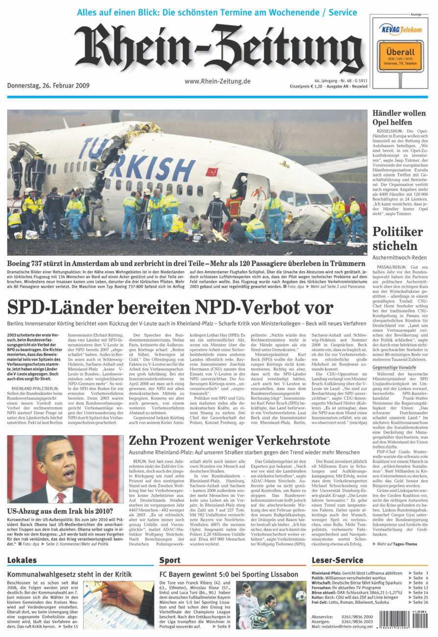 Rhein-Zeitung Kreis Neuwied vom Donnerstag, 26.02.2009