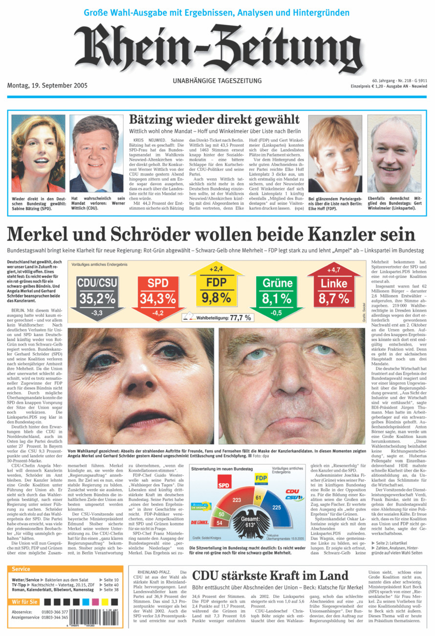 Rhein-Zeitung Kreis Neuwied vom Montag, 19.09.2005