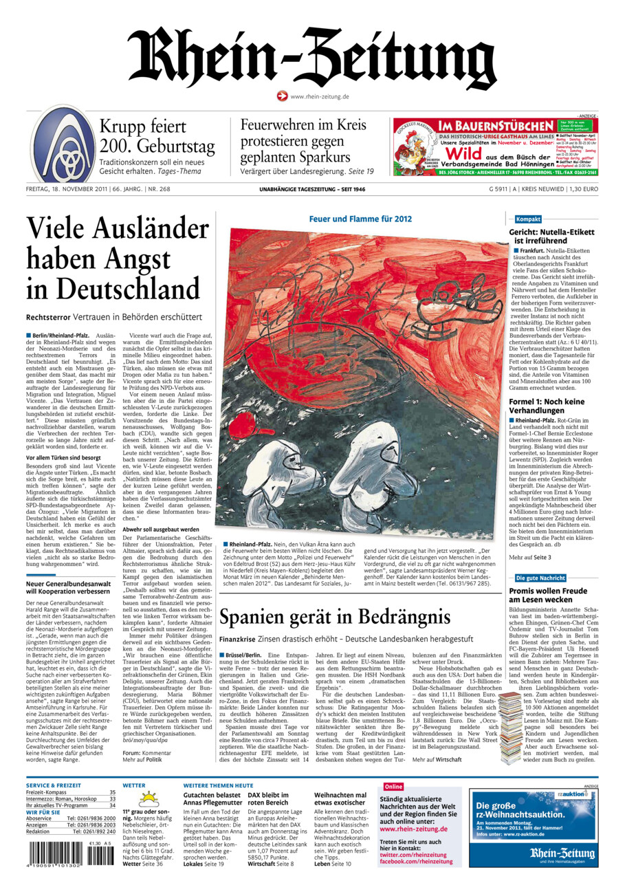 Rhein-Zeitung Kreis Neuwied vom Freitag, 18.11.2011
