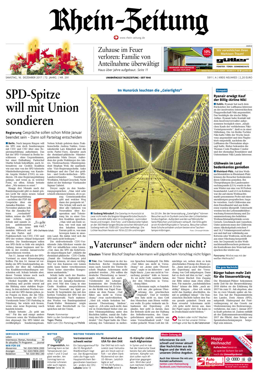Rhein-Zeitung Kreis Neuwied vom Samstag, 16.12.2017