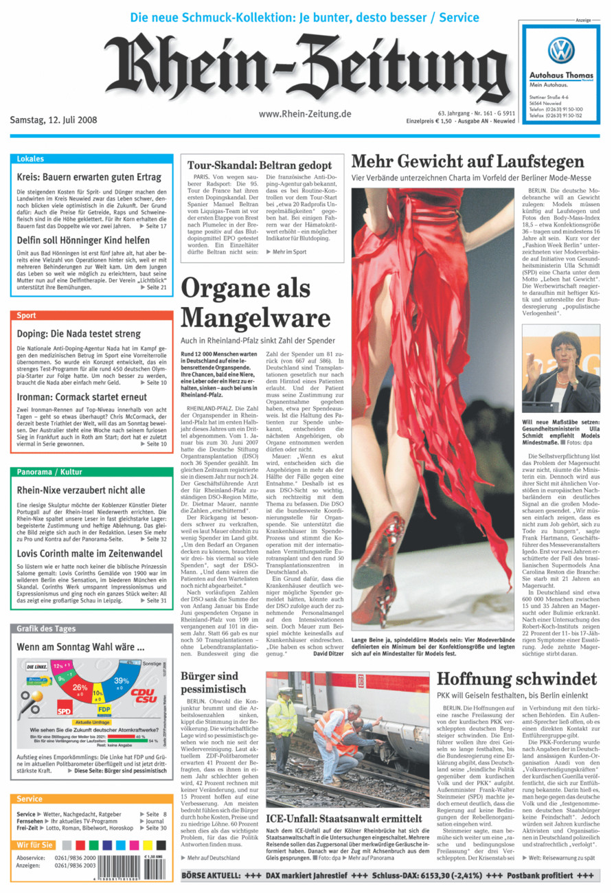 Rhein-Zeitung Kreis Neuwied vom Samstag, 12.07.2008