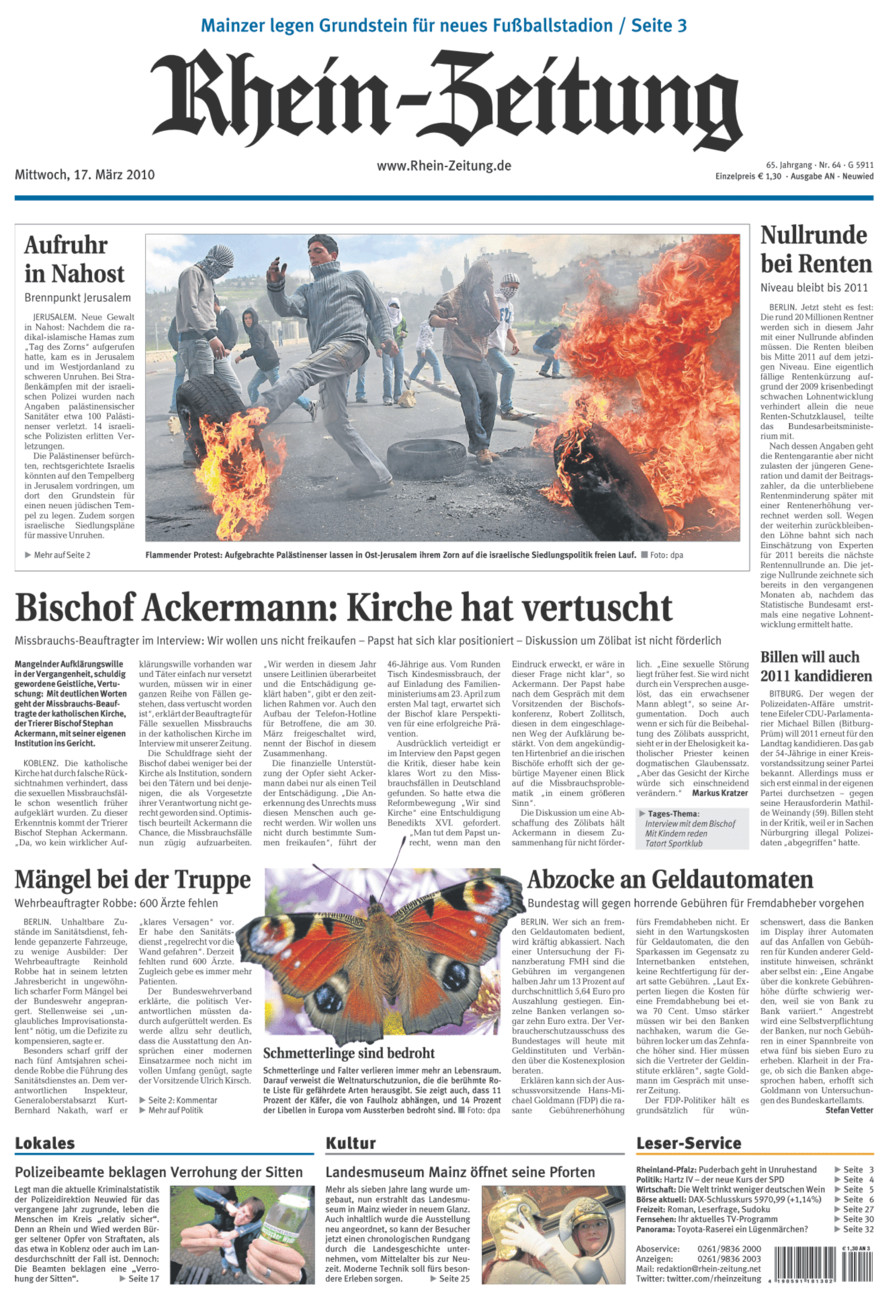 Rhein-Zeitung Kreis Neuwied vom Mittwoch, 17.03.2010