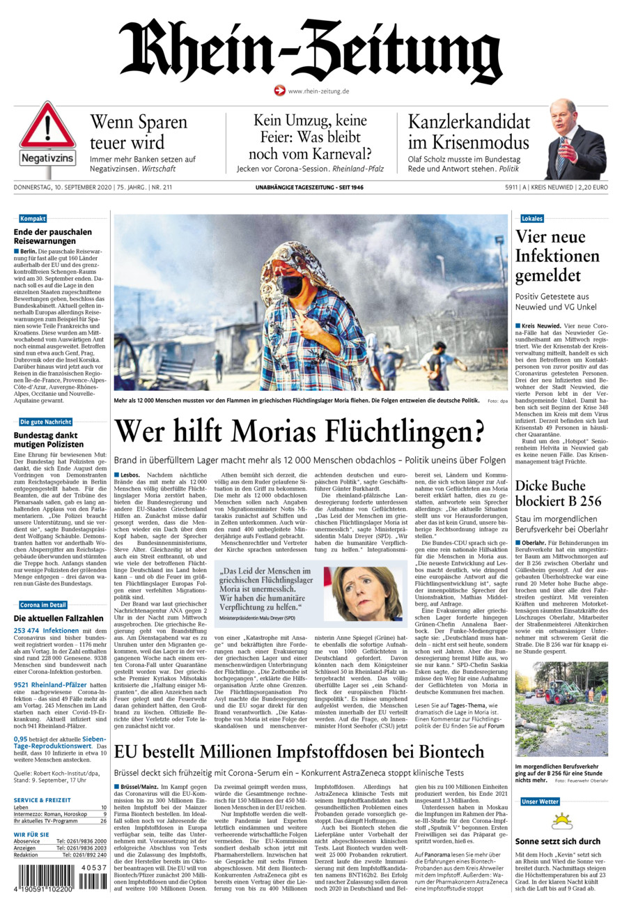 Rhein-Zeitung Kreis Neuwied vom Donnerstag, 10.09.2020