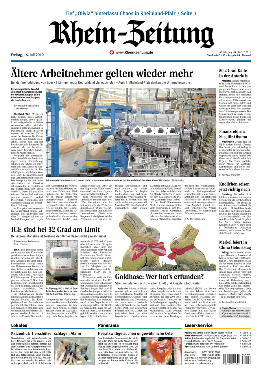 Rhein-Zeitung Kreis Neuwied vom Freitag, 16.07.2010