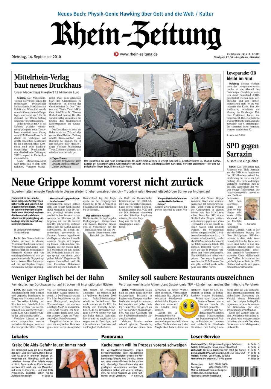 Rhein-Zeitung Kreis Neuwied vom Dienstag, 14.09.2010