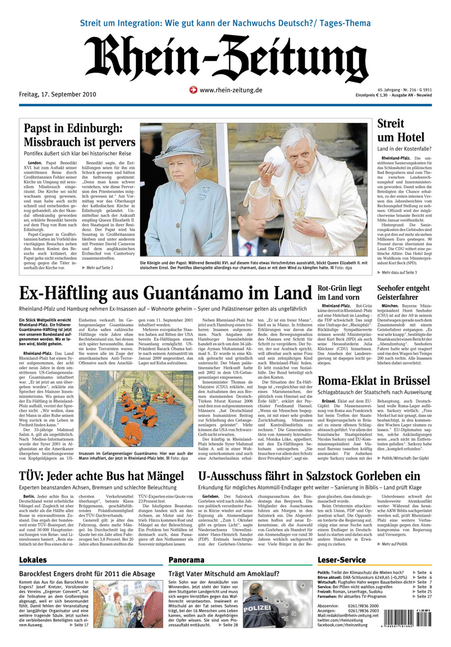 Rhein-Zeitung Kreis Neuwied vom Freitag, 17.09.2010