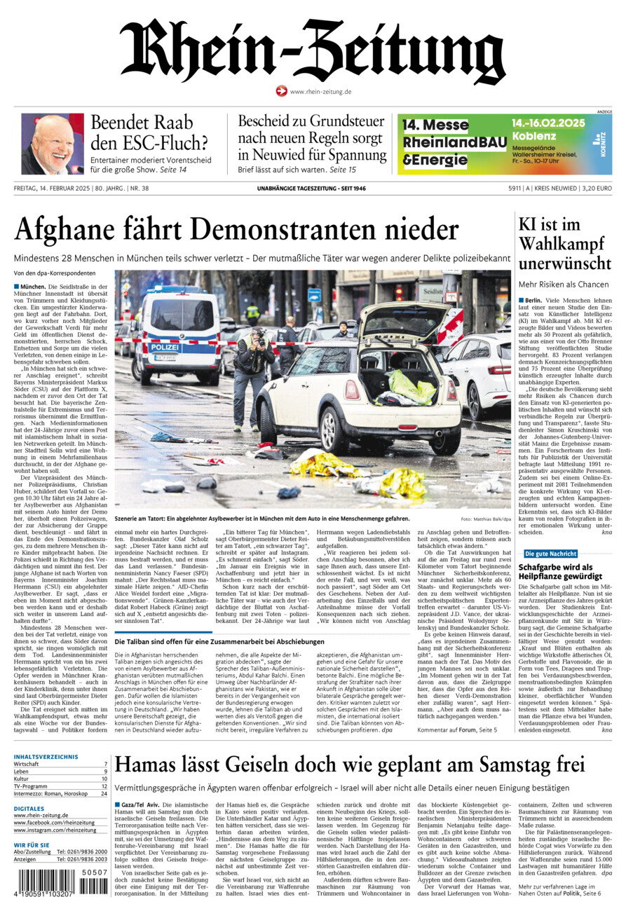 Rhein-Zeitung Kreis Neuwied vom Freitag, 14.02.2025