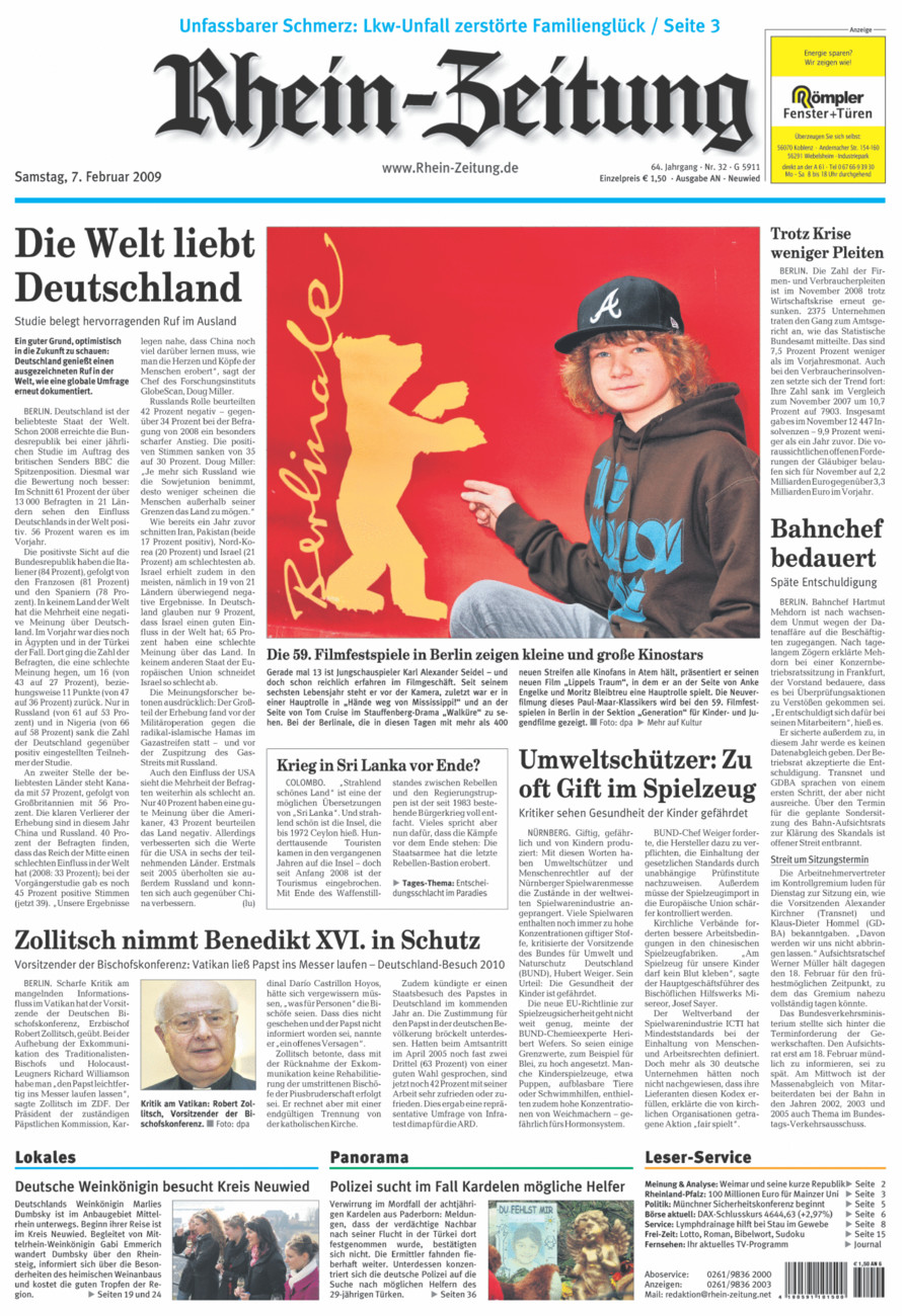 Rhein-Zeitung Kreis Neuwied vom Samstag, 07.02.2009
