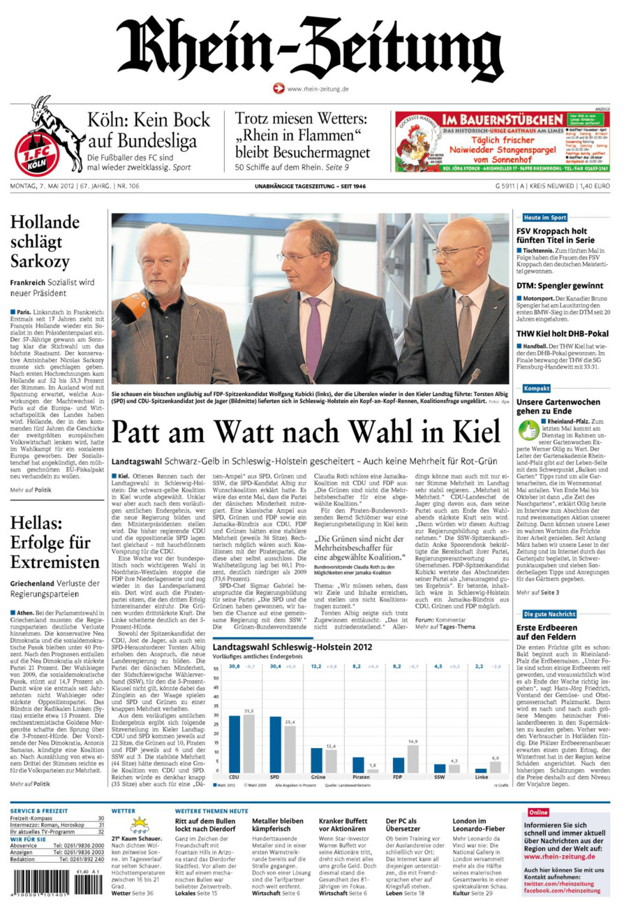 Rhein-Zeitung Kreis Neuwied vom Montag, 07.05.2012