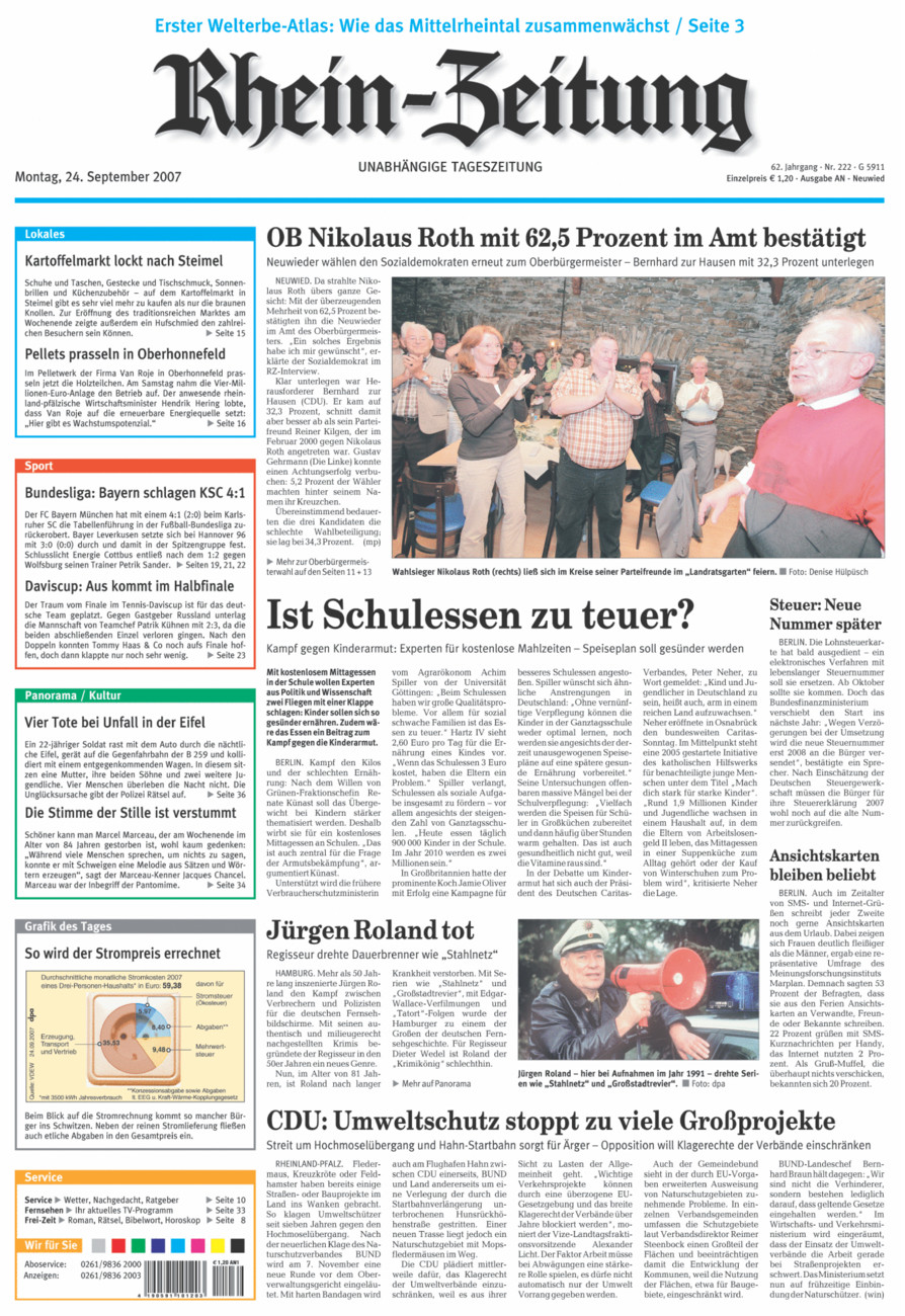 Rhein-Zeitung Kreis Neuwied vom Montag, 24.09.2007