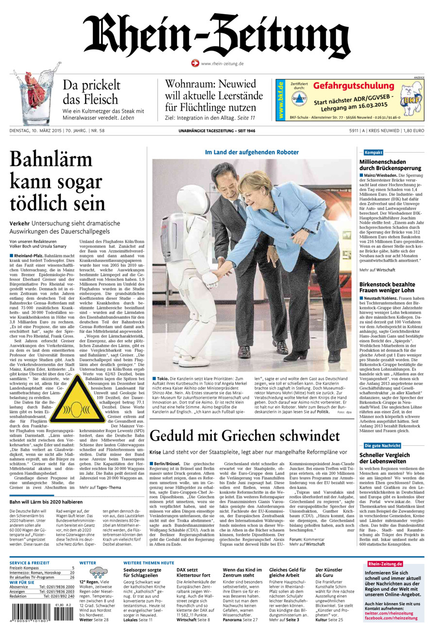 Rhein-Zeitung Kreis Neuwied vom Dienstag, 10.03.2015