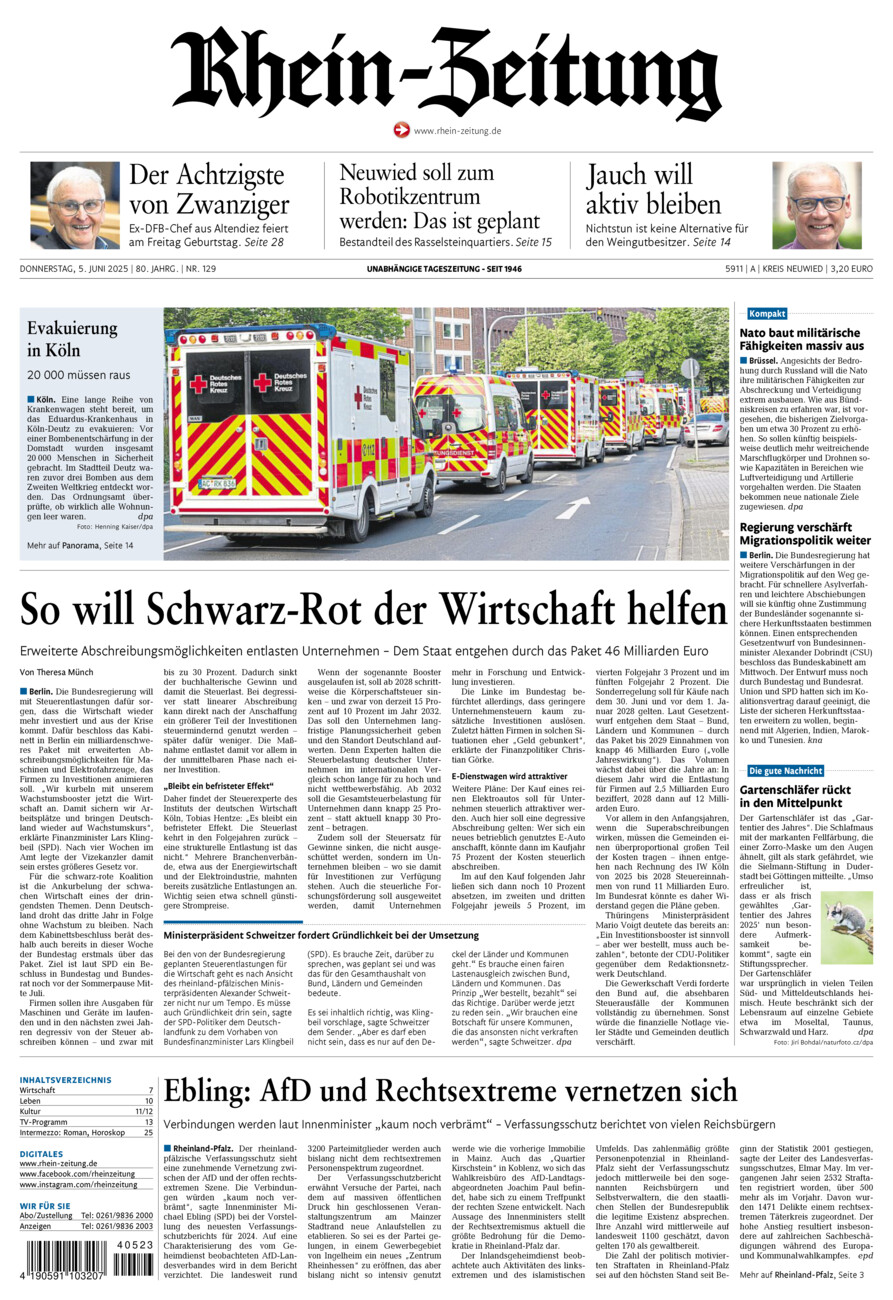 Rhein-Zeitung Kreis Neuwied vom Donnerstag, 05.06.2025