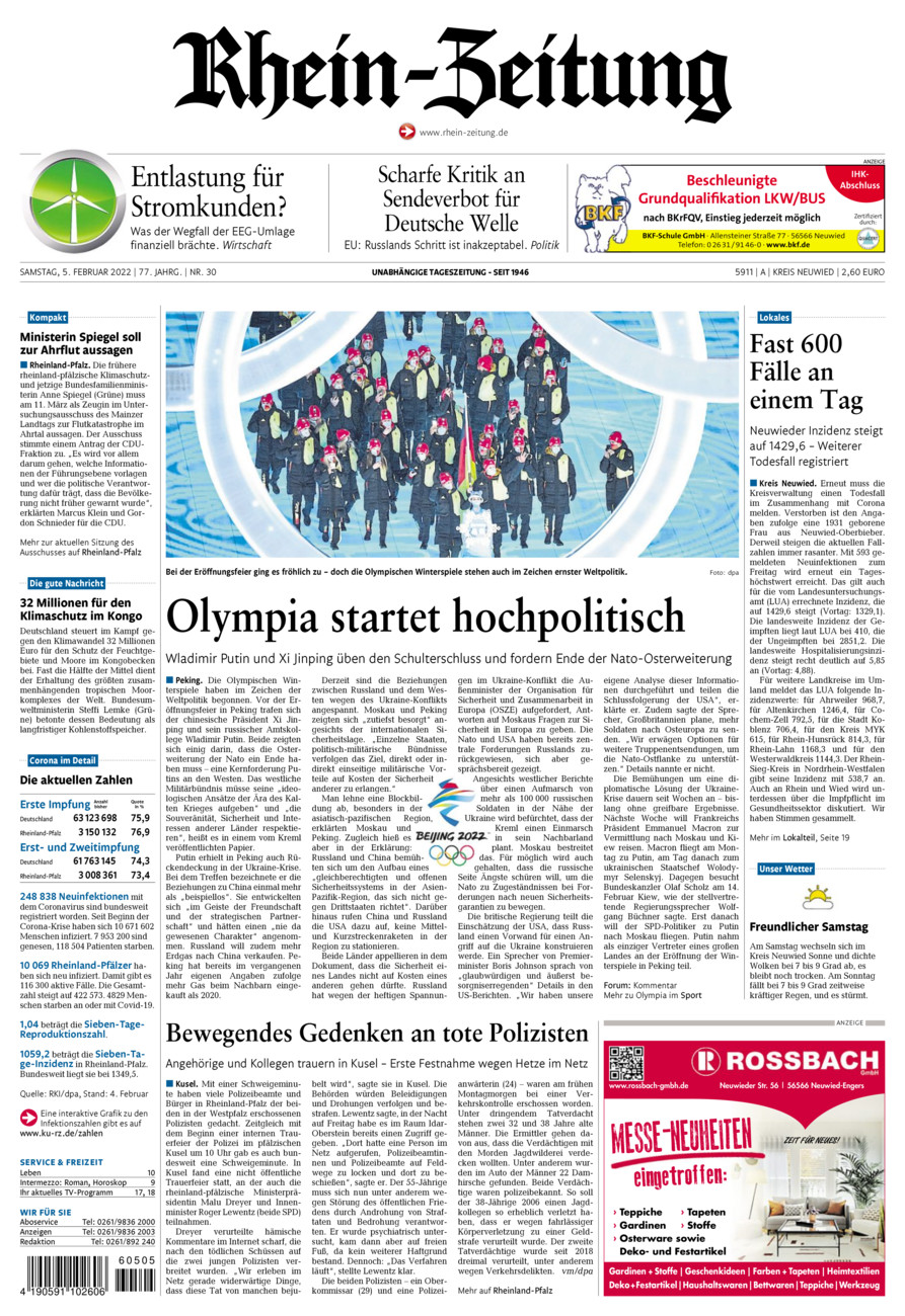 Rhein-Zeitung Kreis Neuwied vom Samstag, 05.02.2022