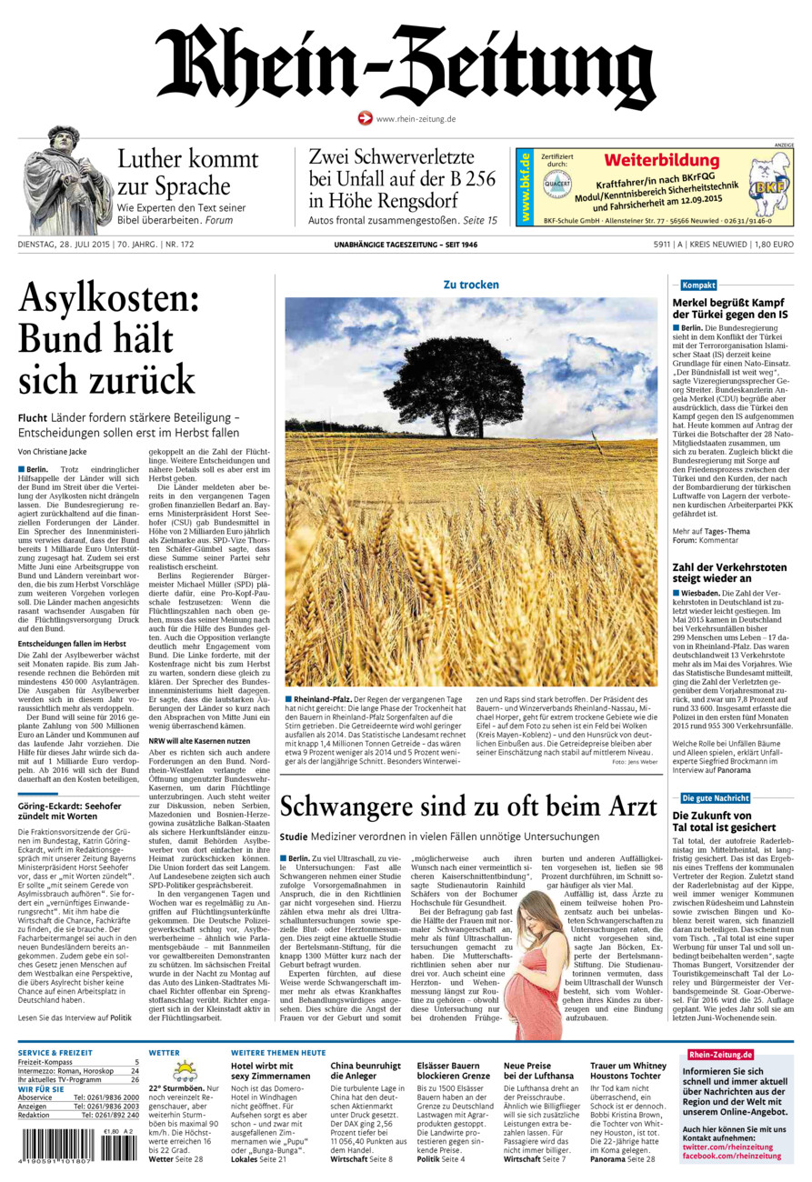 Rhein-Zeitung Kreis Neuwied vom Dienstag, 28.07.2015