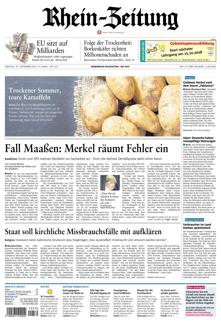 Rhein-Zeitung Kreis Neuwied vom Dienstag, 25.09.2018