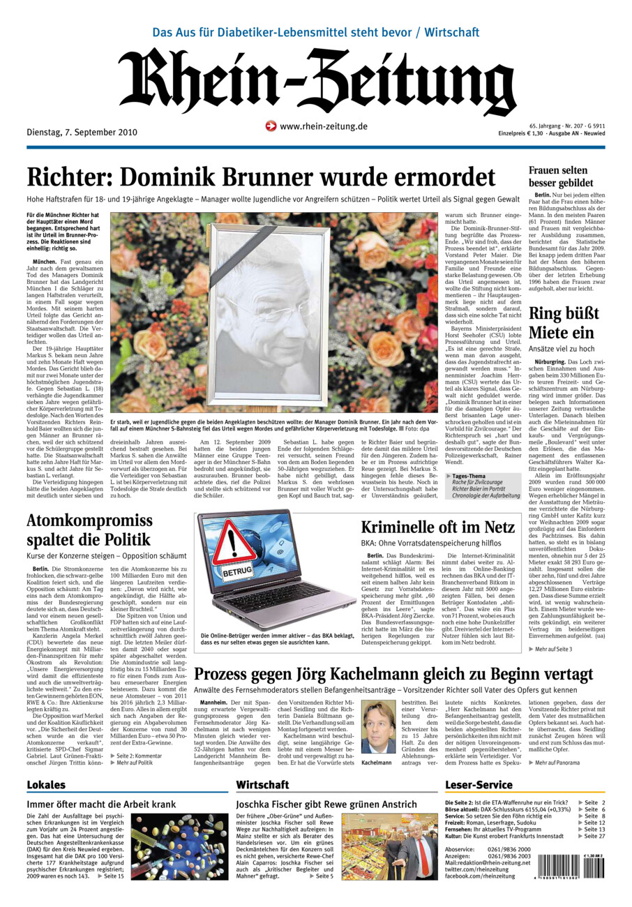 Rhein-Zeitung Kreis Neuwied vom Dienstag, 07.09.2010