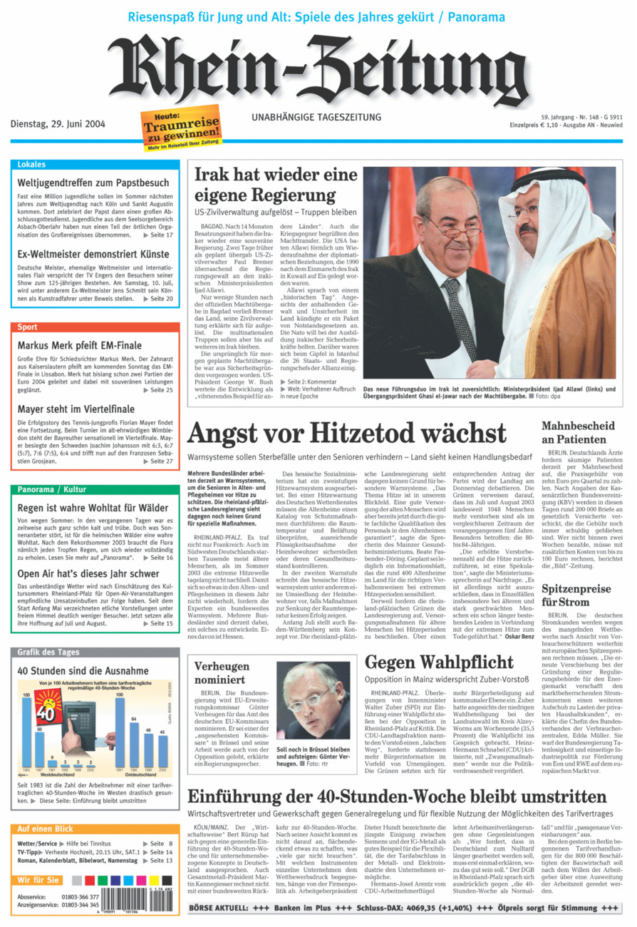Rhein-Zeitung Kreis Neuwied vom Dienstag, 29.06.2004