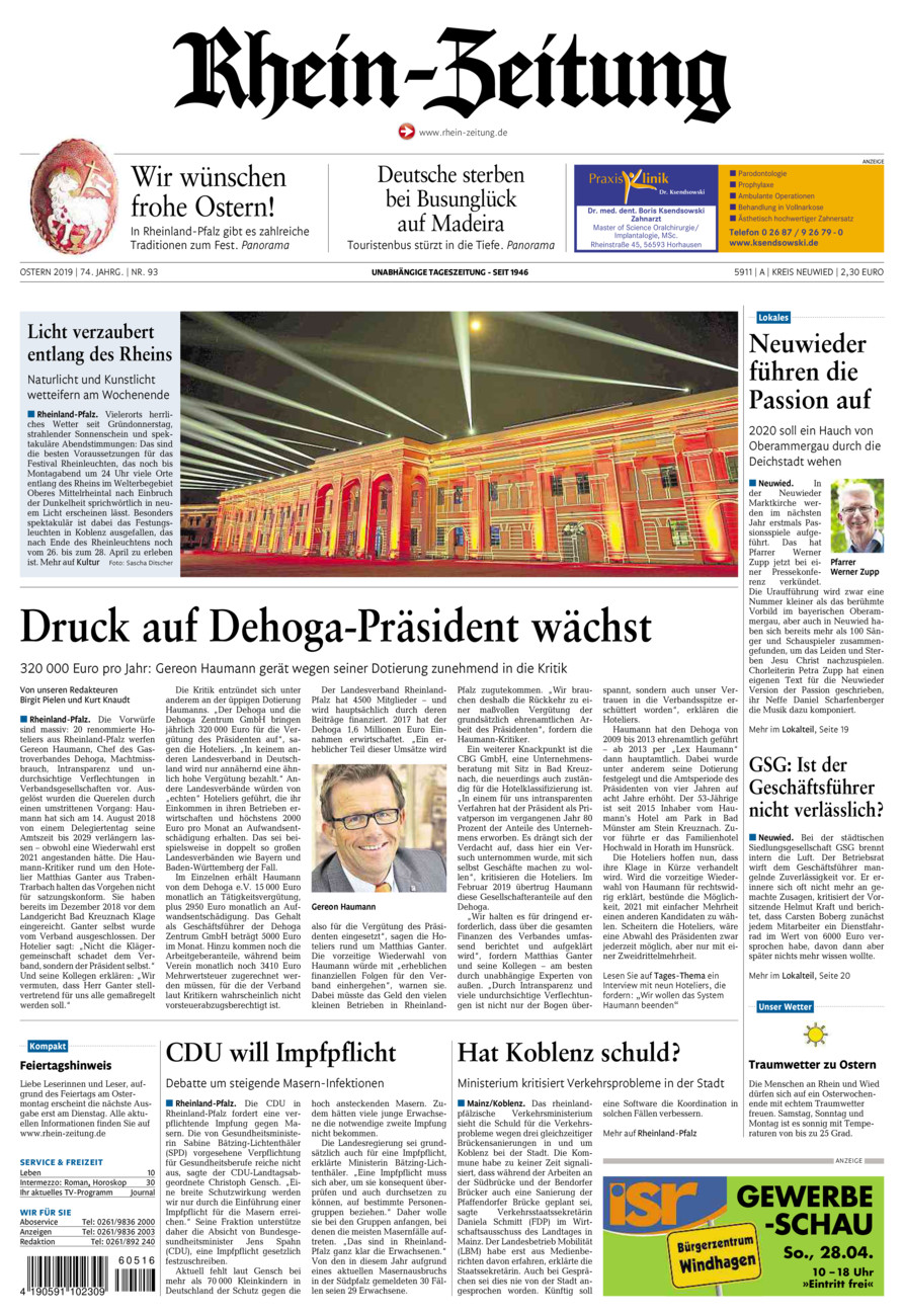 Rhein-Zeitung Kreis Neuwied vom Samstag, 20.04.2019