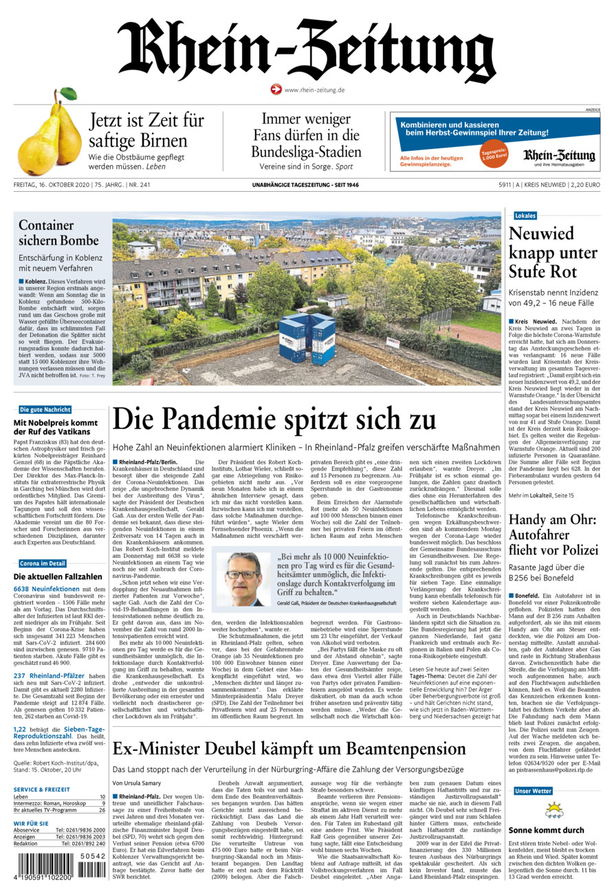 Rhein-Zeitung Kreis Neuwied vom Freitag, 16.10.2020