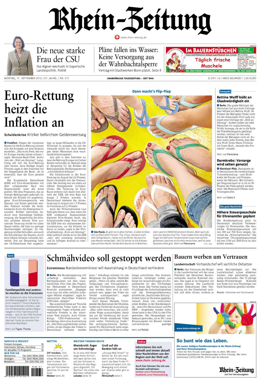 Rhein-Zeitung Kreis Neuwied vom Montag, 17.09.2012