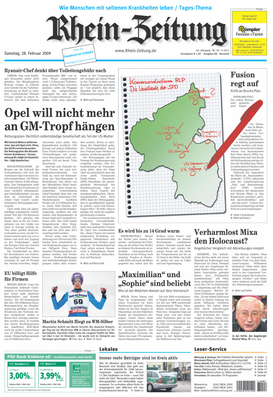 Rhein-Zeitung Kreis Neuwied vom Samstag, 28.02.2009