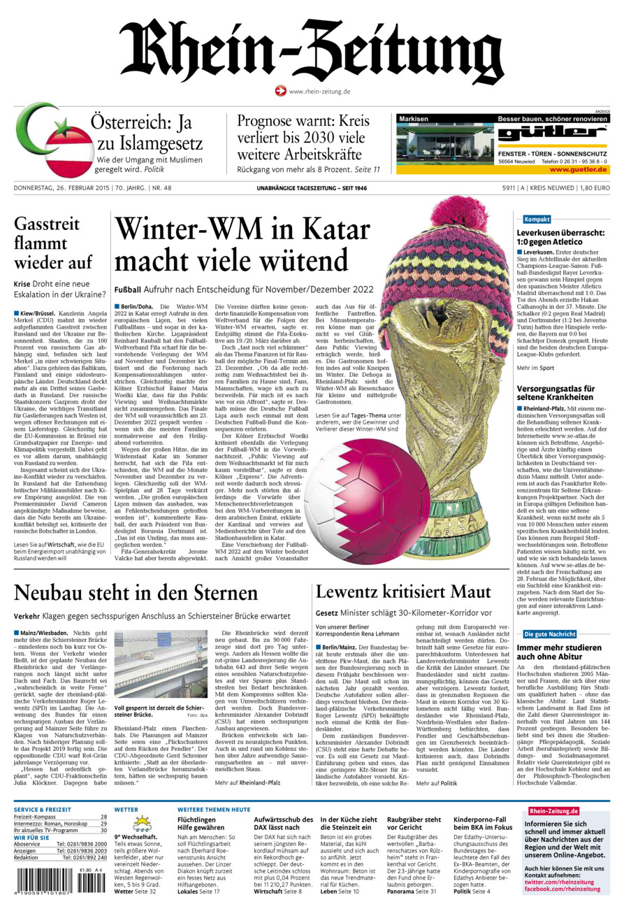 Rhein-Zeitung Kreis Neuwied vom Donnerstag, 26.02.2015