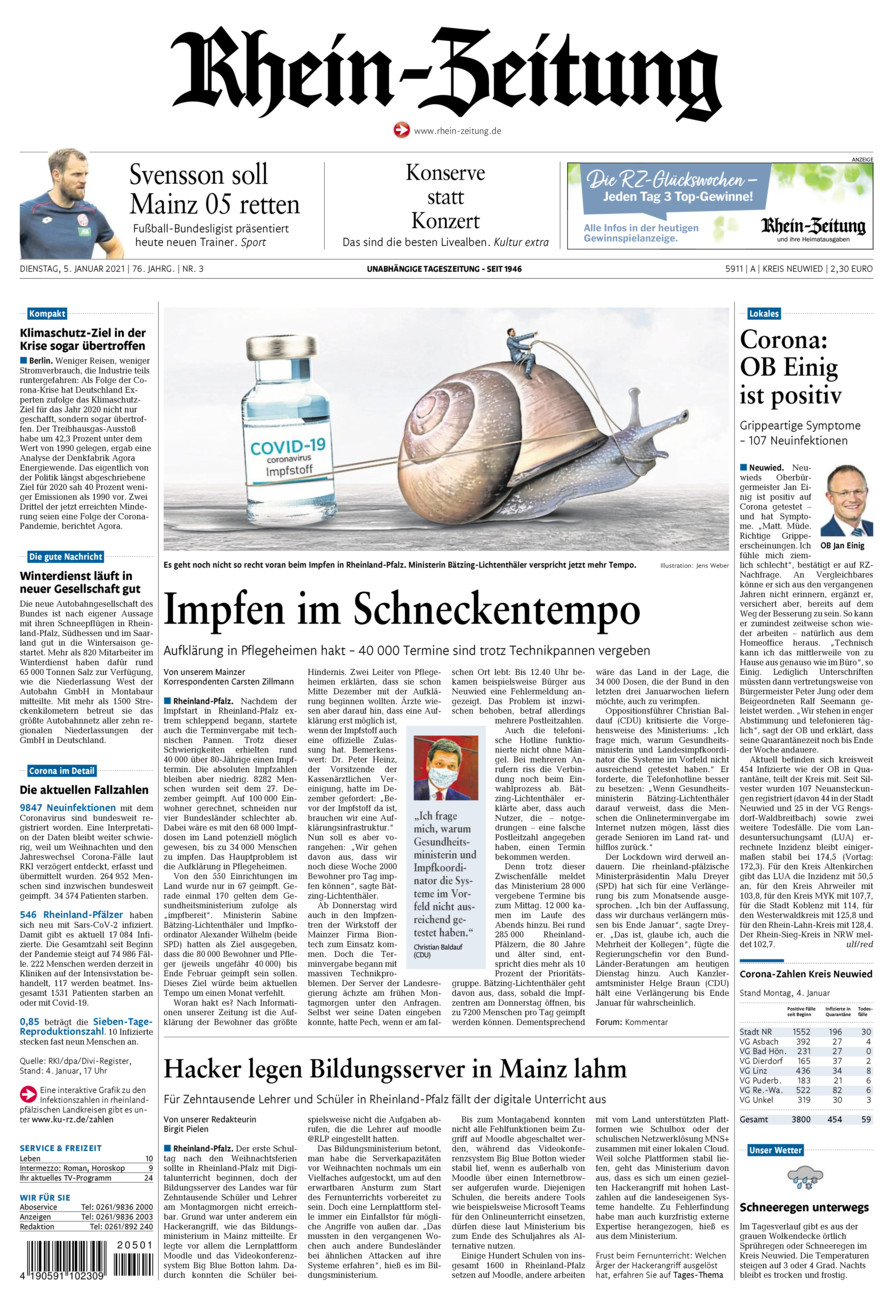 Rhein-Zeitung Kreis Neuwied vom Dienstag, 05.01.2021